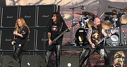Jeff Hanneman, Tom Araya och Kerry King under Fields of Rock, 16 juni 2007.