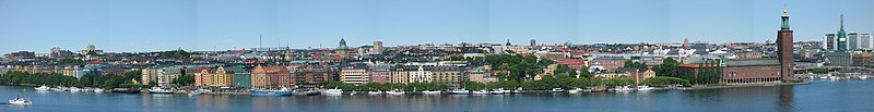 Panorama över Kungsholmen, vy från Södermalm i juni 2005