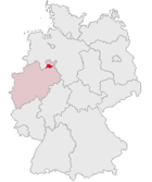 Kreis Herfords läge i Tyskland