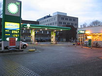 En BP bensinstation i Groningen