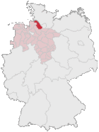 Landkreis Stades läge i Tyskland