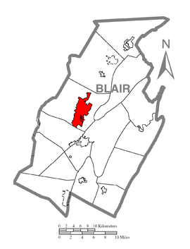Map of Altoona, Blair County, Pennsylvania Highlighted.png