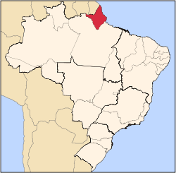 Karta över Brasilien med Amapá markerat