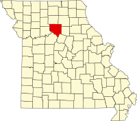 Karta över Missouri med Chariton County markerat