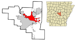 Pulaski County Arkansas Incorporated and Unincorporated areas North Little Rock Highlighted.svg