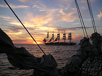 Fullriggaren Royal Clipper i närheten av Pula.