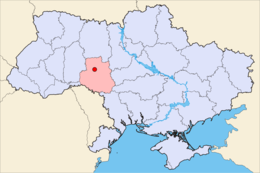 Vinnytsias läge i Ukraina