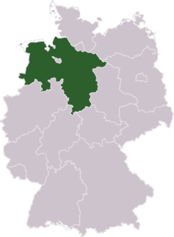Tyskland med Hessen markerat